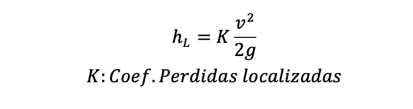 Formula K:Coef.Pérdidas localizadas